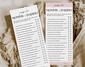 mommy or daddy game questions editable template - guess who mommy or daddy baby shower game, minimalist baby shower game about parents - B01