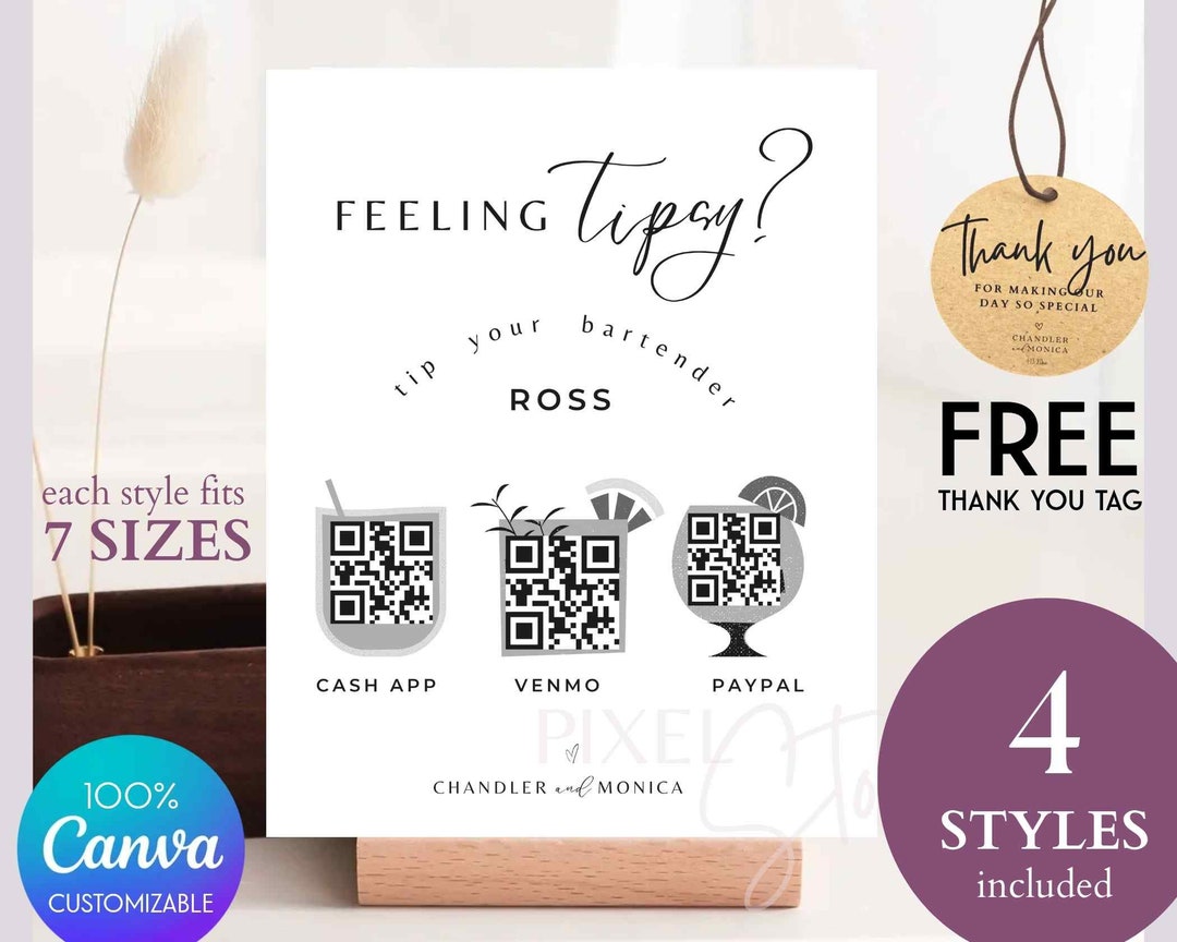 Printable Tip Jar Signs Feeling Tipsy Virtual Jar Sign Feelin - Etsy