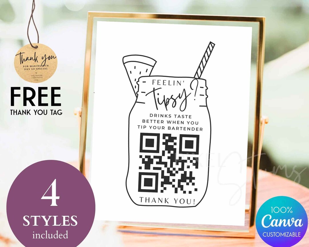 Printable Tip Jar Signs Feeling Tipsy Jar Sign Drinks Taste - Etsy