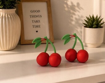Sensory Cherry Clicker - Rotes Kirsch Design mit Grünen Blättern, Ideal für Clicker Gebrauch