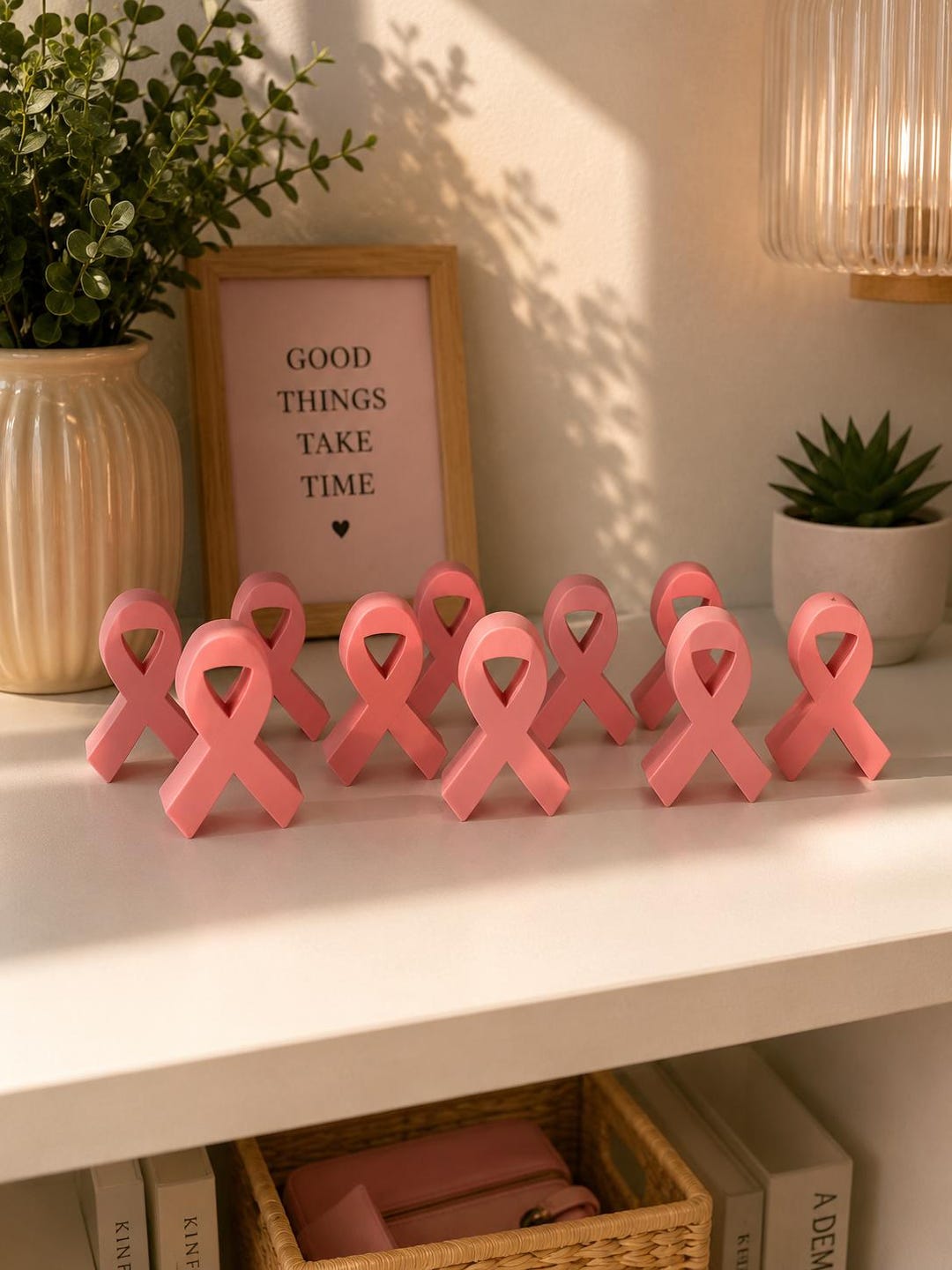 Cancer Awareness Straw Topper - Pink Ribbon Design for Support and ...
