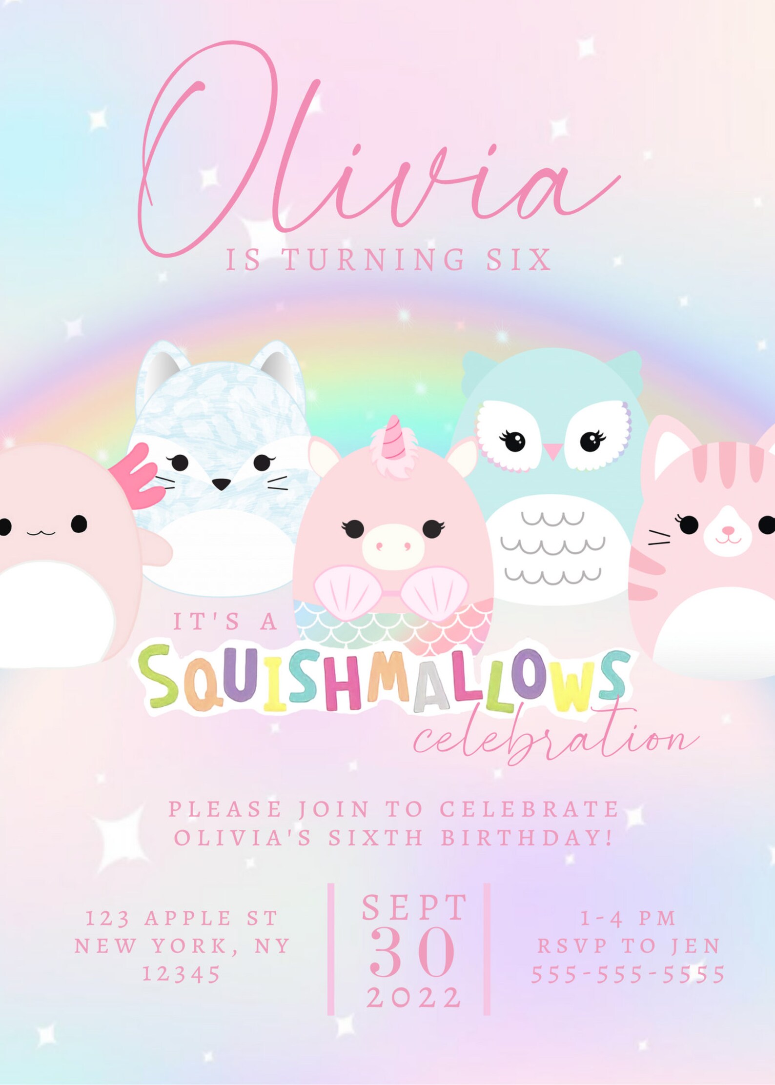 Squishmallow Birthday Invitation Self customizable Kids Etsy Australia