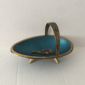 Egg-shaped Brass Basket, Ashtray, Made in Israel