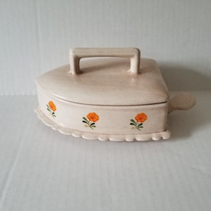 Vintage Ceramic Iron shaped trinket box