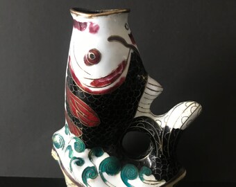 Vintage Chinese Cloisonne fish-shaped vase