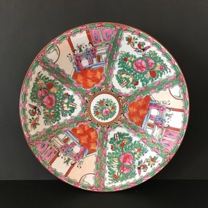 Vintage Chinese Export Famille Rose Medallion large Porcelain Plate