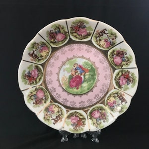 Vintage Courting Couple Scene Porcelain Plate