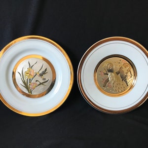 Lot of 2 Vintage Japanese the Art of Chokin Plates