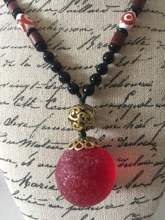 Handmade rare natural gemstone necklace, Gemstone… - image 3