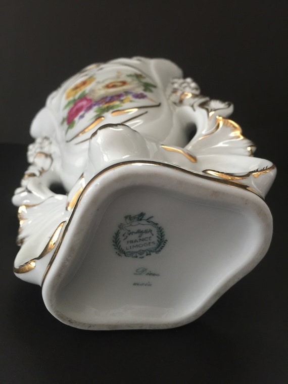 Limoges フラワーベース French Limoges Floral Porcelain Vase - Etsy