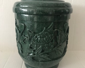 Natural Green Jade Cremation Urn