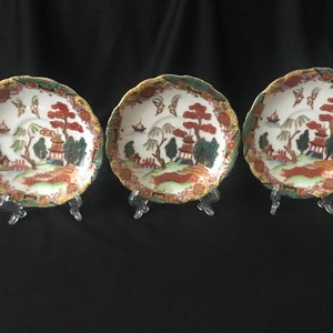 Lot of 3 Vintage Occupied Japan willow Porcelain dishes, Saucers