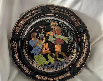 Vintage Greek 24K Gold Decorative Plate