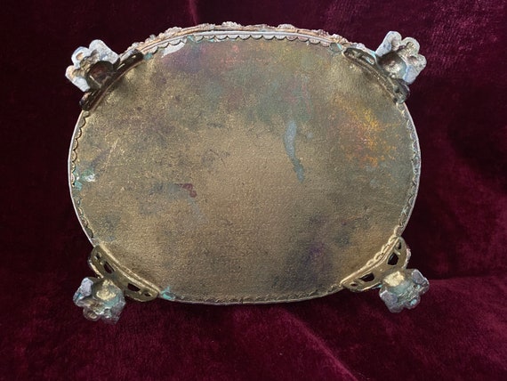 Vintage Ormolu Filigree Brass Vanity Box - image 6
