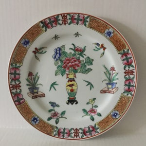 Chinese Export Vases and Flowers Porcelain Plate
