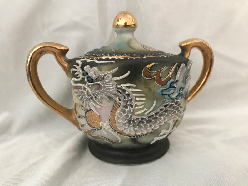 Vintage Japanese Dragonware Porcelain Tea Set Etsy