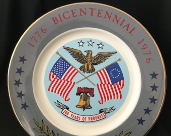 Vintage 1776-1976 Bicentennial Porcelain Plate - Etsy