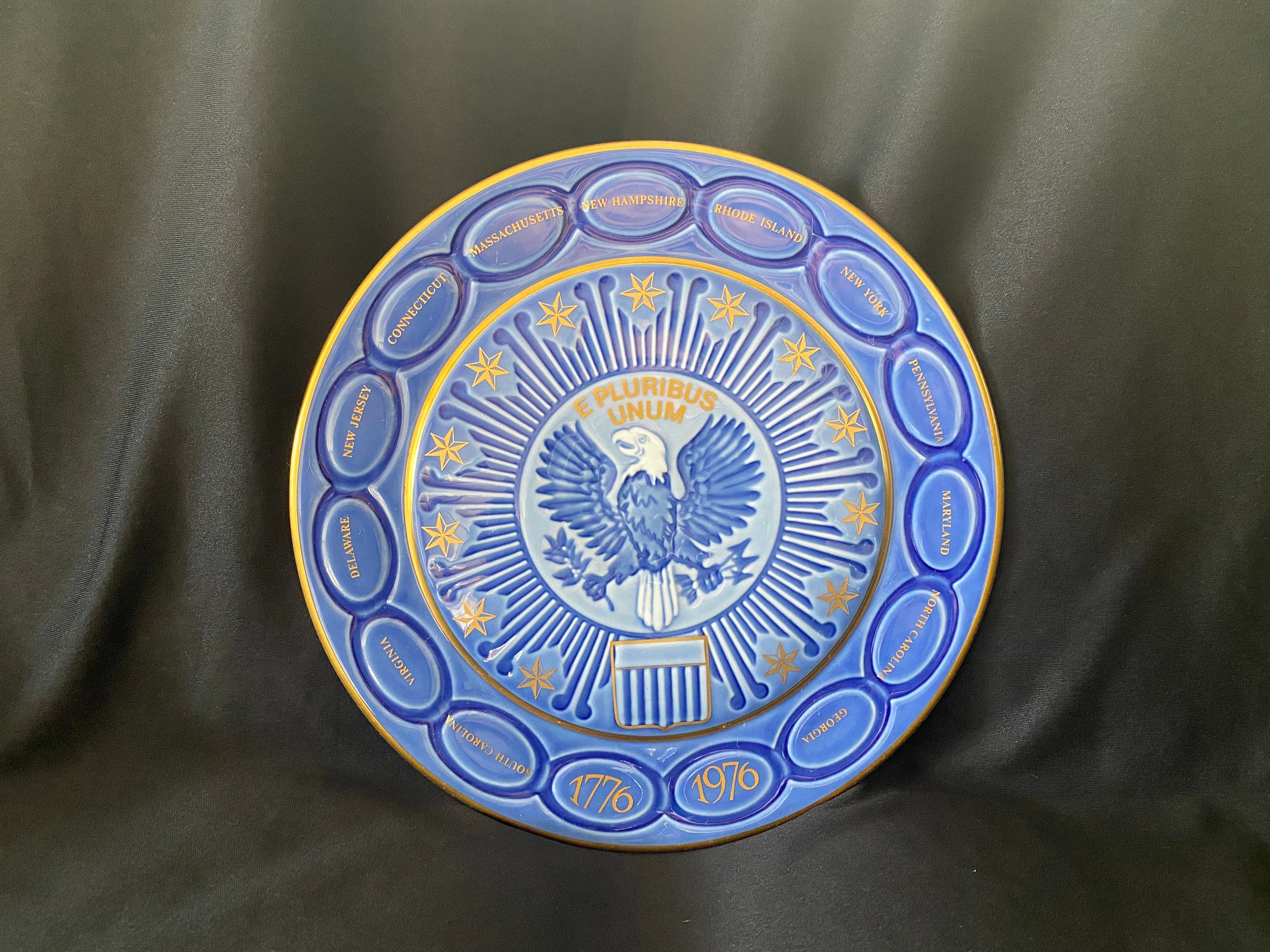 ・Stoneware・1962年-1969年・２４cm・Ｂ＆Ｇ．ＲＣ・ Vintage Blue B&G 1776-1976 Bicentennial Porcelain Plate - Etsy