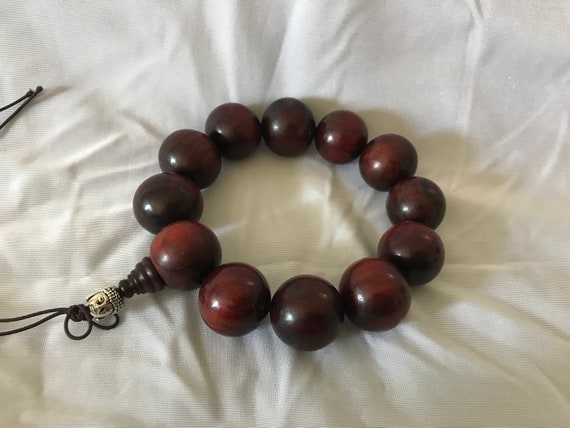 22mm Jumbo Rosewood Healing Stretch Round Beaded Bracelet  display picture 1