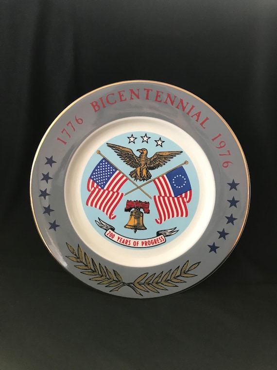 ビンテージピュータープレート1976アメリカ建国200周年記念1776-1976 Vintage 1776-1976 Bicentennial Porcelain Plate - Etsy