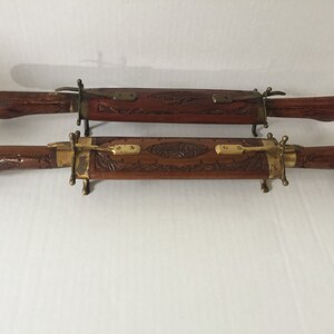Vintage Hand gesneden Indische mes en vork Set, twee Sets