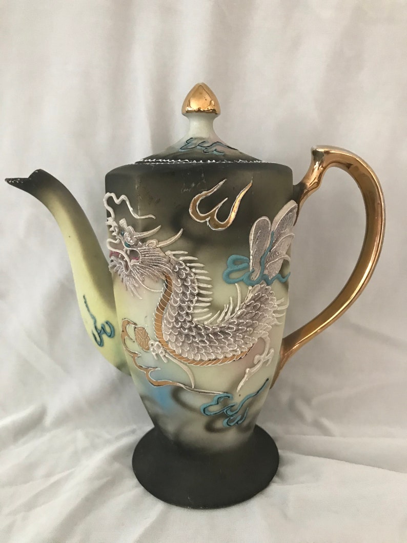 Vintage Japanese Dragonware Porcelain Tea Set Etsy