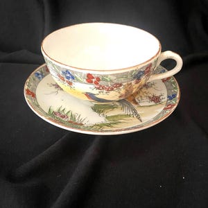 Vintage Japanese Egg Shell Porcelain Cup and Saucer