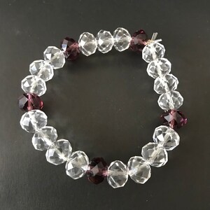 8X10mm faceted clear and light brown healing Quartz crystal Bracelet 0006