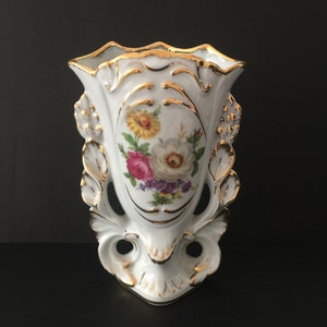 French Limoges floral porcelain vase
