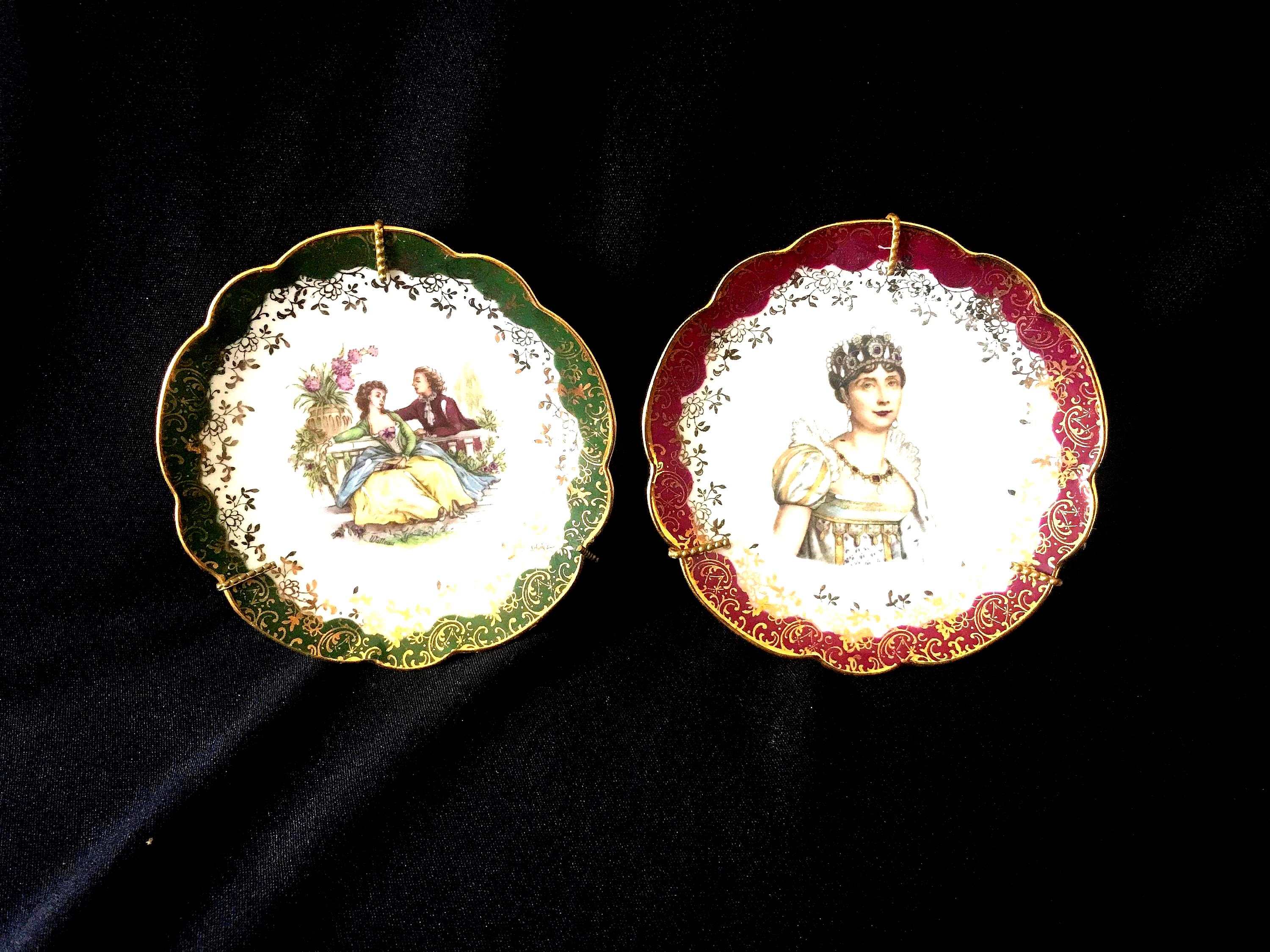 2 Vintage Limoges France Porcelain Small Plates With Stand - Etsy
