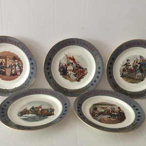 set of five 1776-1976 bicentennial plates