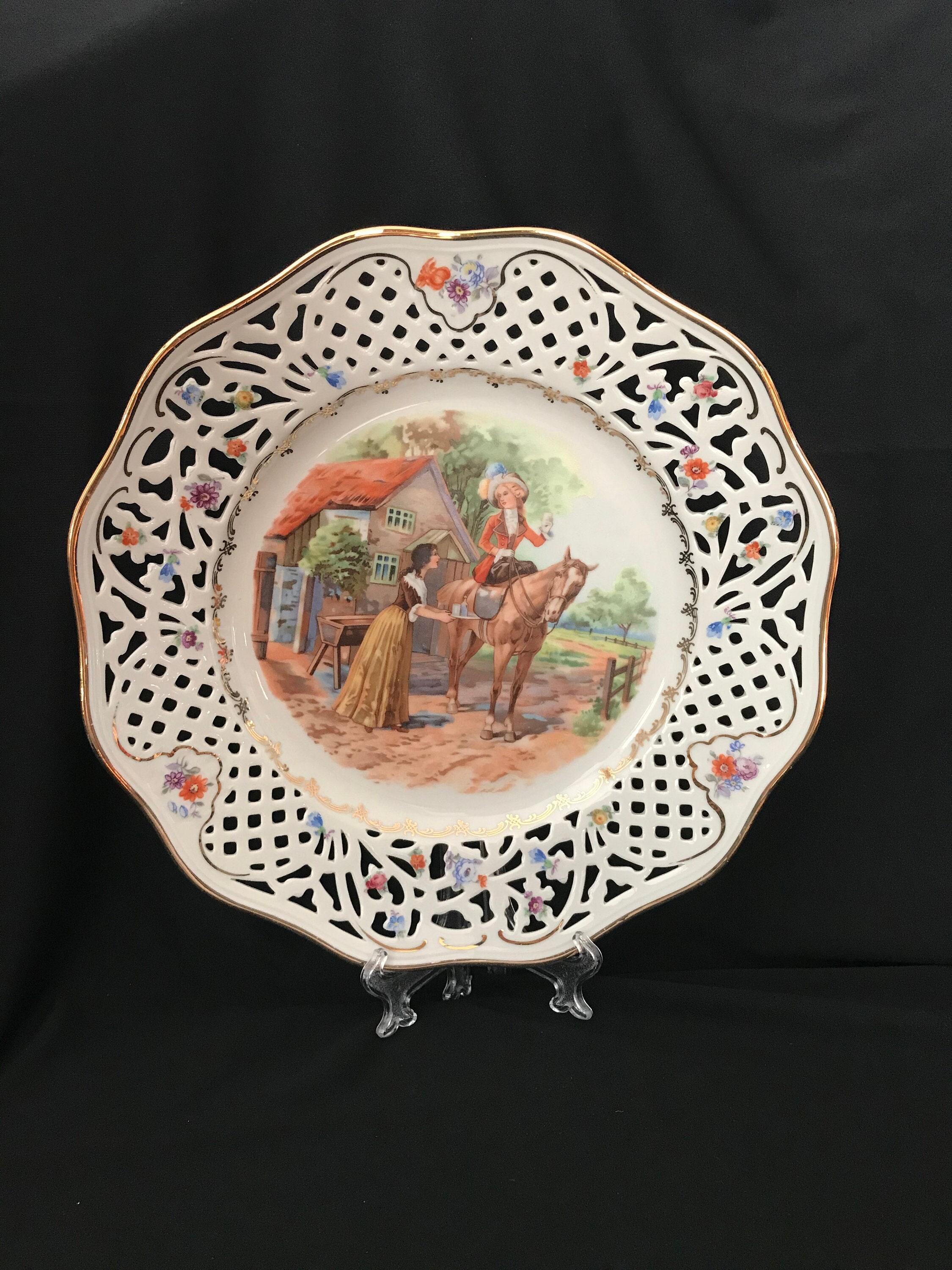 マイクラ 人気アイテム Porcelain Openwork Germany Bavaria Schumann Plate Etsy - 皿・プレート