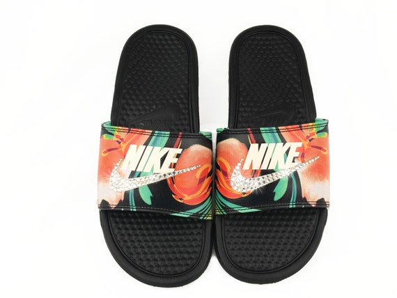 nike floral slides