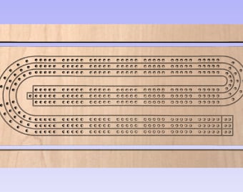 Pista de tablero de Cribbage clásico Archivos DXF/PDF/SVG 3 jugadores