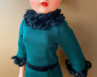 Green Faux Fur Knit Shearling Dress for 18” Doll Fits Miss Revlon