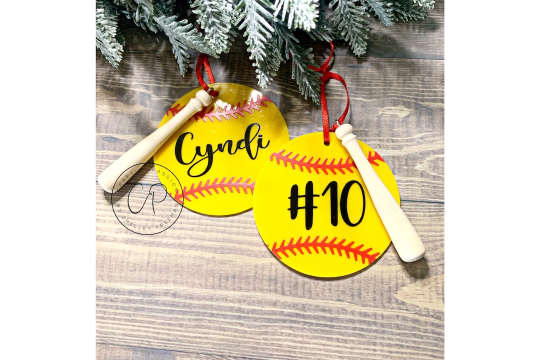 Personalized Softball Ornaments / Softball / Softball Ornaments