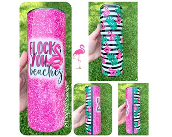 Flock you beaches / Flamingo / Tropical tumbler