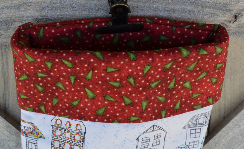 Snowy Houses with decorations Stocking