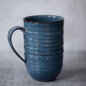The Giant Mug // oversized mug, 24 oz mug, huge ceramic mug, hot cocoa mug, gifts for him, coffee gifts, extra large coffee cup Blue