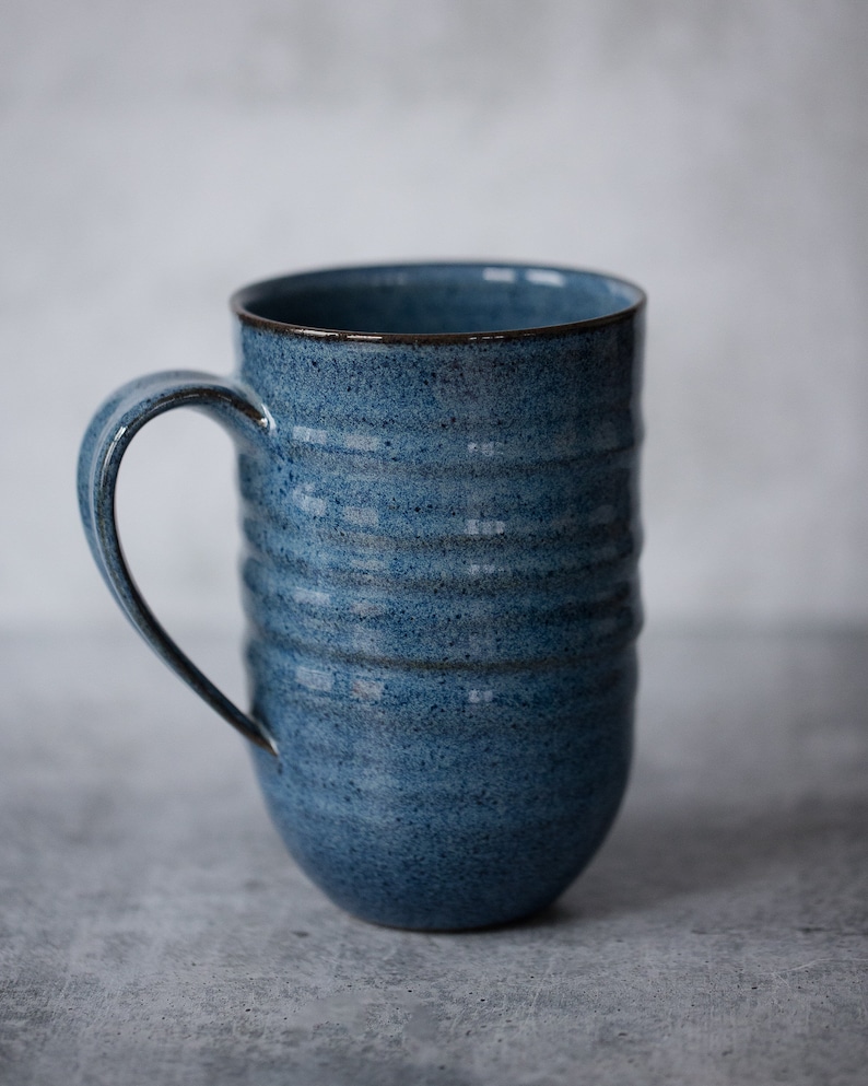 The Giant Mug // oversized mug, 24 oz mug, huge ceramic mug, hot cocoa mug, gifts for him, coffee gifts, extra large coffee cup Blue