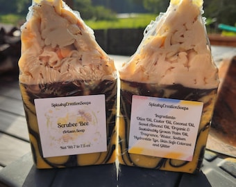 Scrubee Bee Artisan Soap: Honey Almond Scent with Poppy Seeds