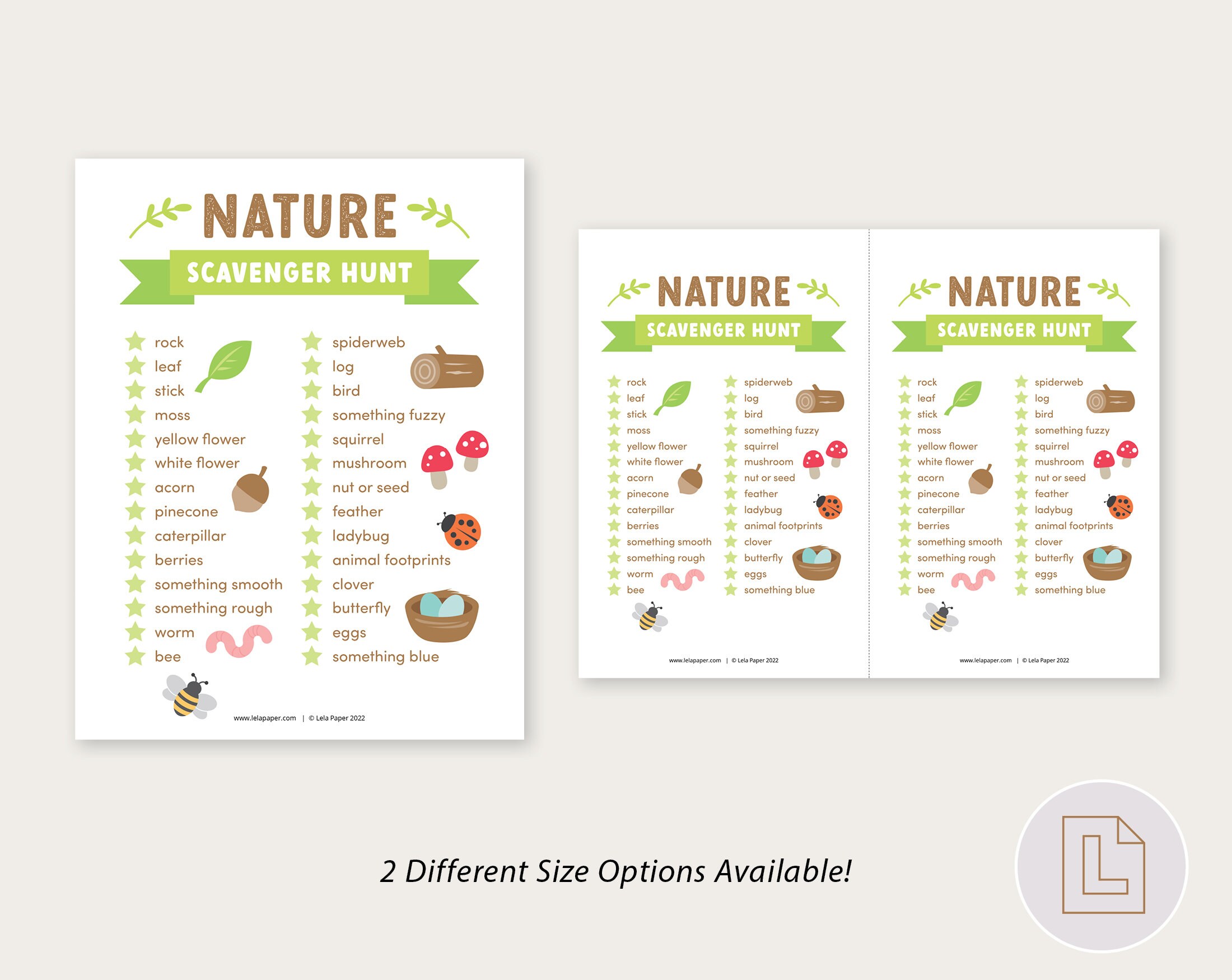 Nature Scavenger Hunt List | Kids Outdoor Treasure Hunt Printable ...