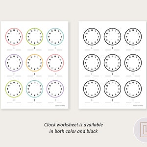 Learn to Tell Time Clock Activity Telling Time Printable What Time Is It Preschool Kindergarten Busy Binder image 4
