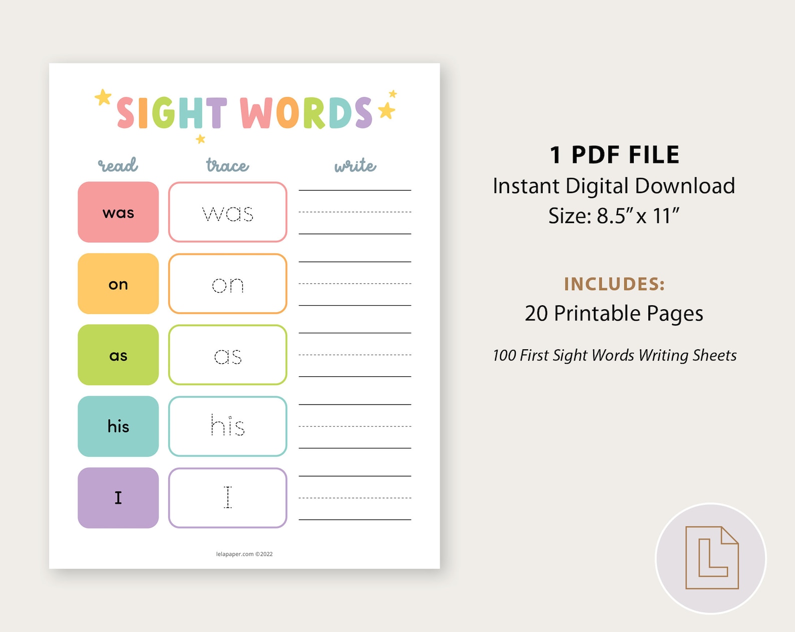 Sight Words Writing Worksheets | Reading Tracing Sight Words Printable ...