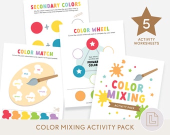 Color Mixing Activity Pack | Learning Colors Bundle | Preschool PreK Educational Printable Worksheets | Busy Book Binder Activity | Fun Book