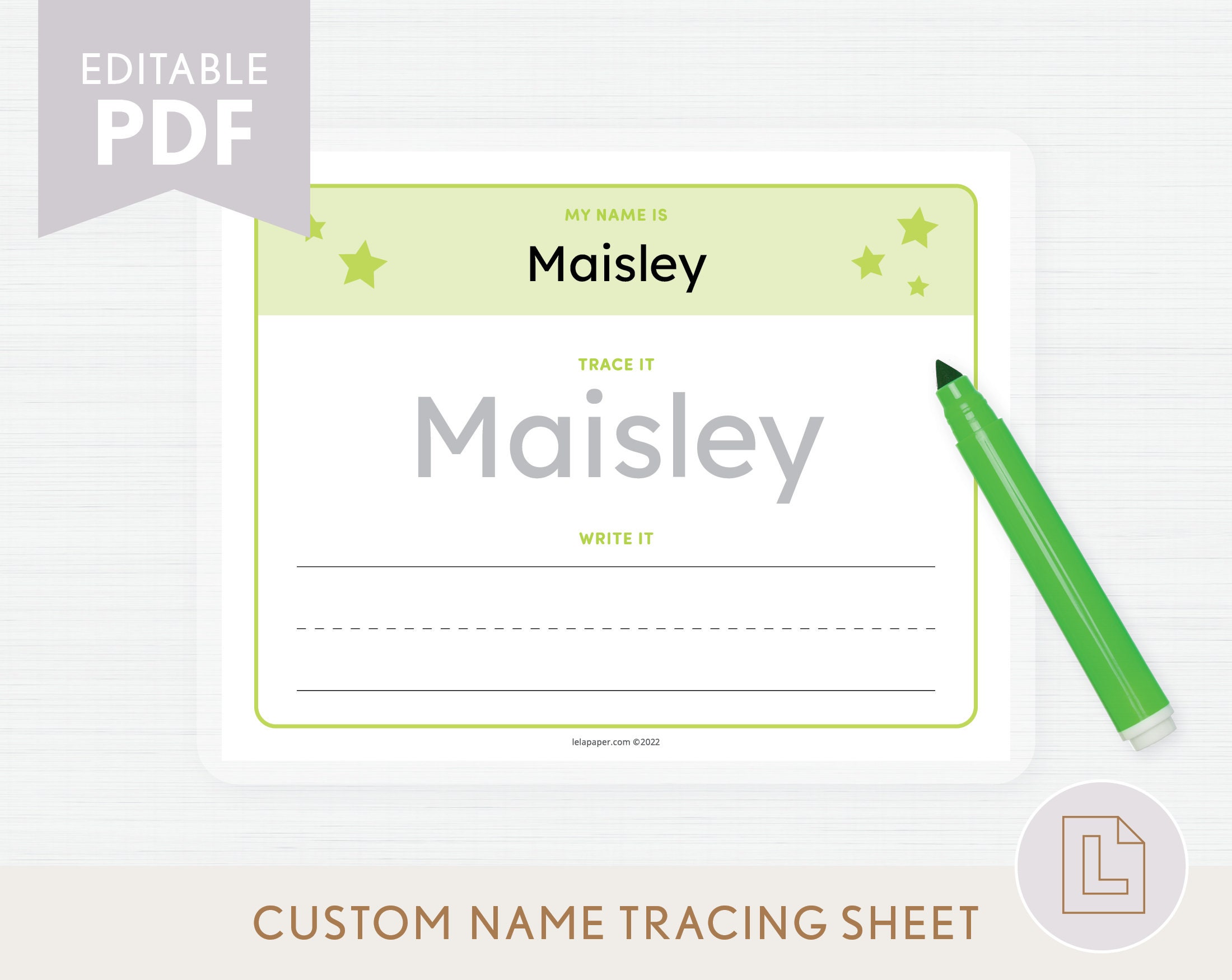 Editable Name Handwriting Practice - Etsy