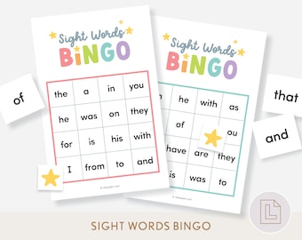 Sight Words Bingo Printable Game | Fry's First 25 Sight Words Learning Activity for Kids | Fun School Classroom Educational Activity