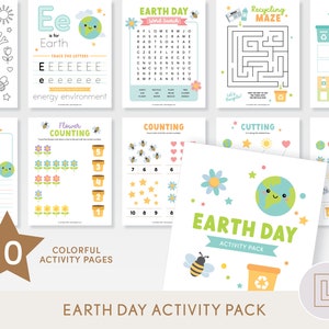 Earth Day Activity Pack Printable, Earth Day Coloring Activities, Earth Day Learning Worksheets, Earth Day Fun Prints, Educational Resource
