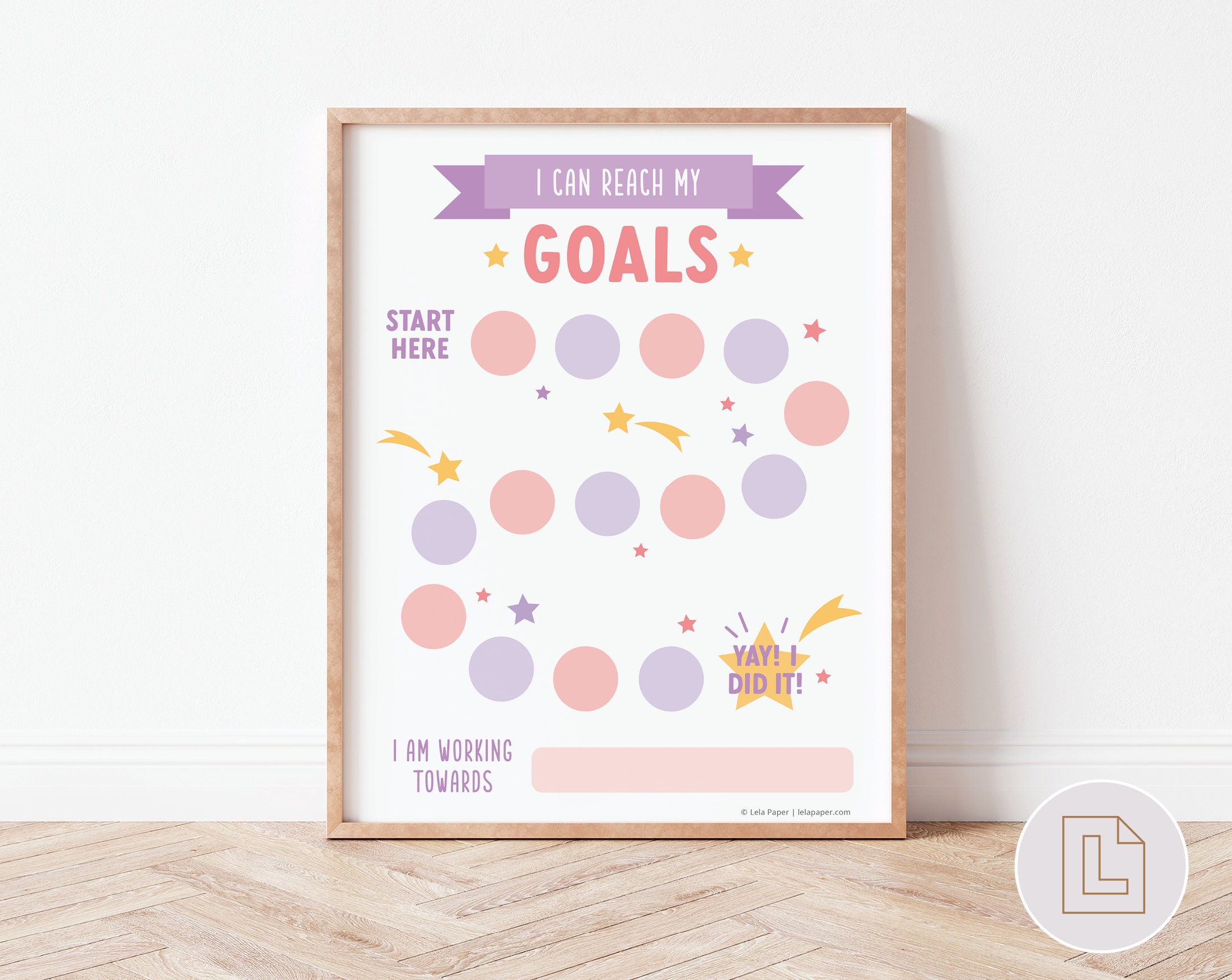 Reaching Goals Rewards Chart Printable Kids Sticker Chart I Can Reach ...