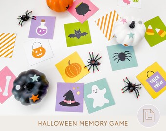 Halloween Memory Matching Spiel | Kinder Halloween Aktivität zum Ausdrucken | Lustige Halloween Passende Aktivität | Herbst Festliches Kürbis Spiel | Vorschule